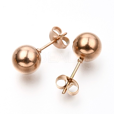 304 Stainless Steel Ball Stud Earrings EJEW-C501-10E-1
