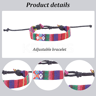 24Pcs 24 Style Jute Braided Cord Bracelets Set with Wax Cord BJEW-AN0001-61-1