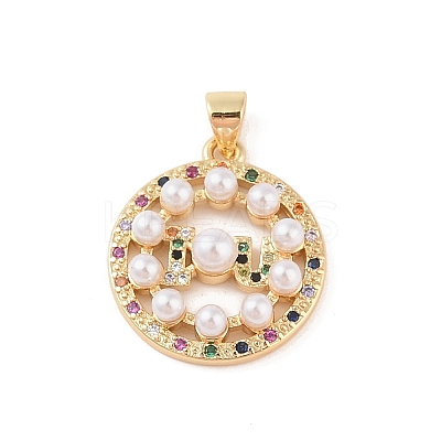 Brass Micro Pave Colorful Cubic Zirconia Pendants KK-E111-34C-G-1