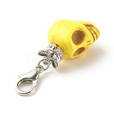 Skull Synthetic Howlite Pendant Decorations X1-HJEW-JM00620-1