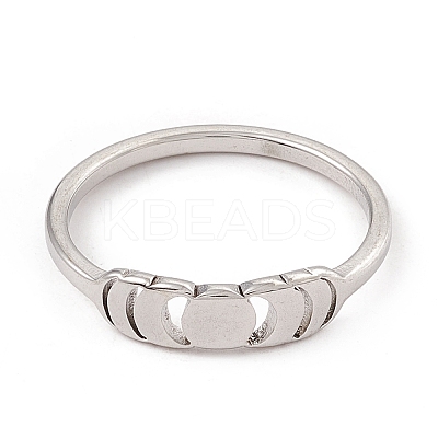 Non-Tarnish 201 Stainless Steel Moon Phase Finger Ring for Women LS-RJEW-A006-05P-1