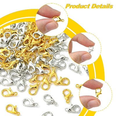 300Pcs 2 Colors Zinc Alloy Lobster Claw Clasps FIND-FS0003-33-1