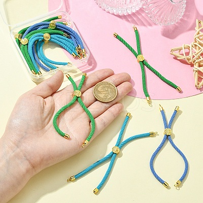 12Pcs 3 Colors Nylon Cords Bracelet Makings Fit for Connector Charms AJEW-YW0001-40B-1
