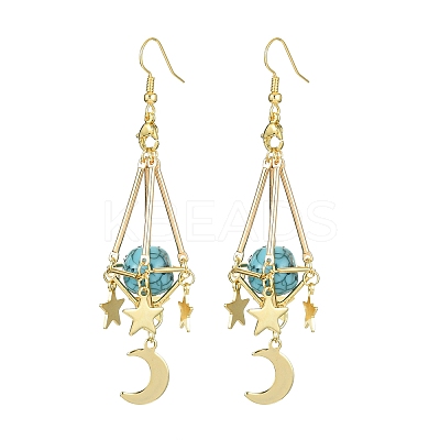 Alloy Macrame Pouch Dangle Earring for Stone Bead Holders EJEW-TA00288-1