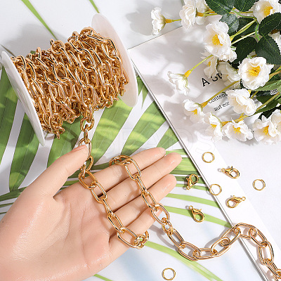 DIY Oxidation Aluminum Cable Chains Necklaces/Bracelets Making Kits DIY-SP0001-87B-G-1