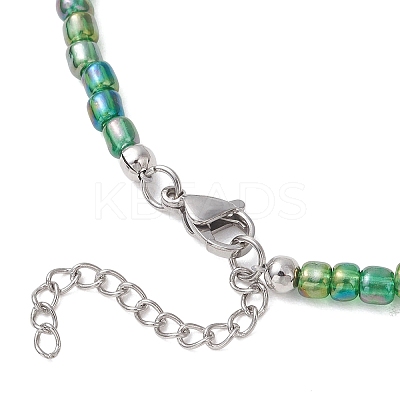 12Pcs 12 Colors Ocean Synthetic Turquoise Turtle with Glass Seed Beaded Necklaces for Women NJEW-JN05946-1