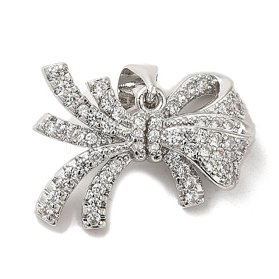 Brass Micro Pave Clear Cubic Zirconia Pendants FIND-Z041-01P-1
