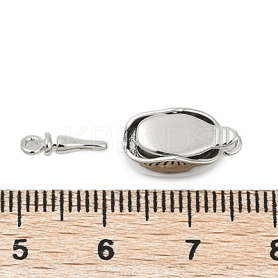Brass Micro Pave Clear Cubic Zirconia Box Clasps LS-KK-P291-38P-1