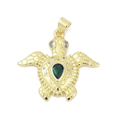 Brass Micro Pave Cubic Zirconia Pendants KK-D317-138G-1