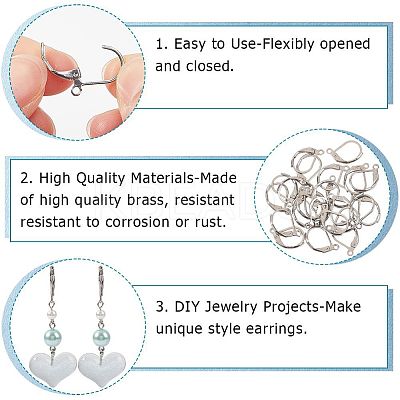 304 Stainless Steel Leverback Earring Findings STAS-SP0001-01A-1
