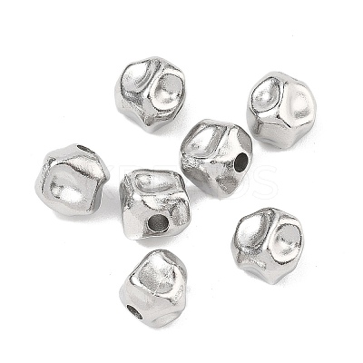 Hammered 304 Stainless Steel Beads STAS-B127-01P-08-1