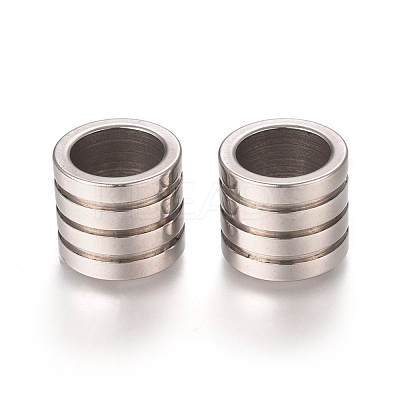 Tarnish Resistant 201 Stainless Steel Grooved Beads STAS-L238-009B-P-1
