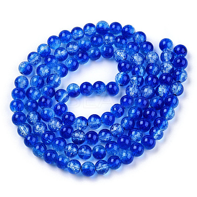 Transparent Crackle Baking Paint Glass Beads X1-DGLA-T003-01C-03-1