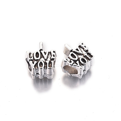 Tibetan Style Alloy European Beads TIBE-S314-85AS-RS-1
