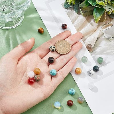Natural & Synthetic Gemstone Round Beads G-NB0003-86B-1