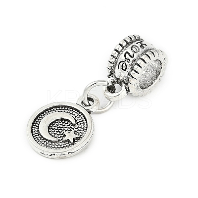 Rack Plating Brass European Dangle Charms KK-R200-14AS-1