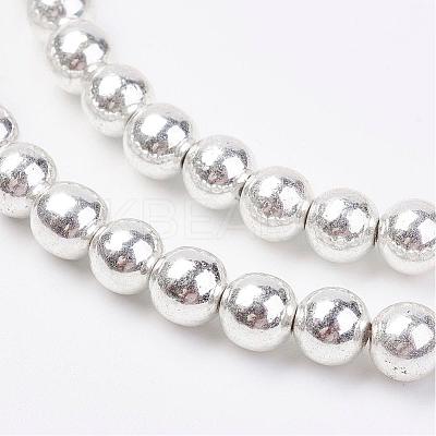 Non-magnetic Synthetic Hematite Bead Strands G-P262-20-6mm-S-1