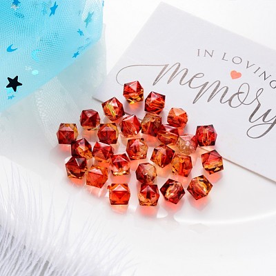 Two Tone Transparent Spray Painted Acrylic Beads ACRP-T005-10mm-26-M-1