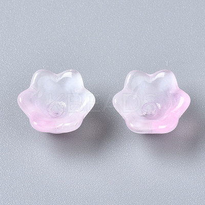 Transparent Two Tone Spray Painted Glass Beads GLAA-Q089-002B-008-1