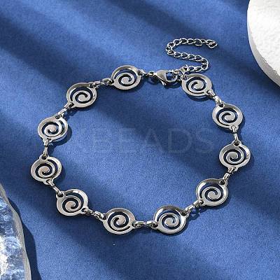 304 Stainless Steel Vortex Link Bracelets for Men & Women BJEW-D042-27P-1