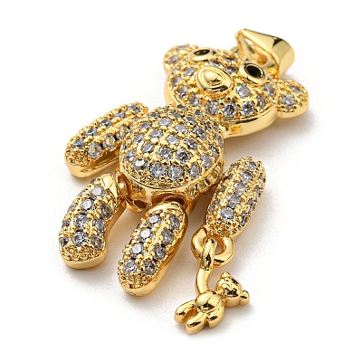 Brass with Cubic Zirconia Pendants KK-K341-37G-1