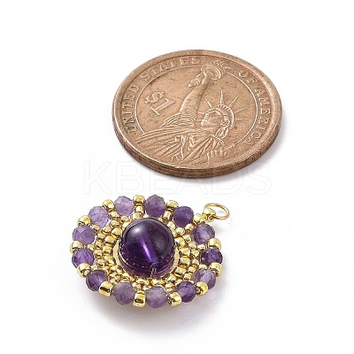 Handmade Japanese Seed Beads Pendants PALLOY-MZ00054-02-1