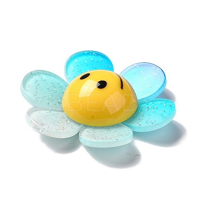 Acrylic Big Pendants with Glitter Powder MACR-M023-03E-1