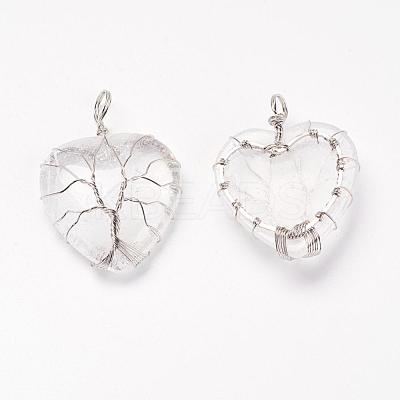 Natural Quartz Crystal Pendants G-G713-F09-1
