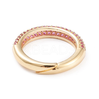 Adjustable Brass Micro Pave Cubic Zirconia Cuff Rings LS-RJEW-L098-007C-G-1