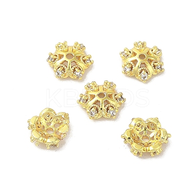 Rack Plating Brass Beads Caps KK-B088-05A-G-1