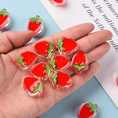 Transparent Enamel Acrylic Beads X1-TACR-S155-003F-1