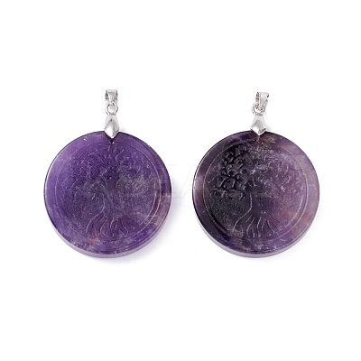 Natural Gemstone Pendants G-P459-02-1