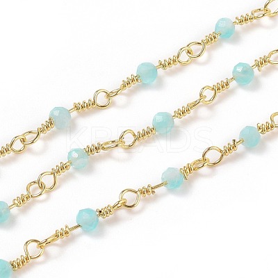 Natural Amazonite Handmade Beaded Chains CHC-K008-A04-1