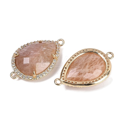 Natural Sunstone Faceted Teardrop Links G-B126-03G-03-1