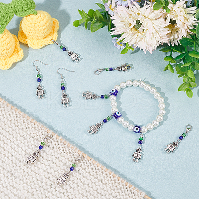 Robot Pendant Stitch Markers HJEW-AB00294-1