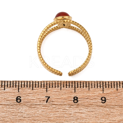 304 Stainless Steel Adjustable Open Cuff Rings RJEW-A071-13G-1