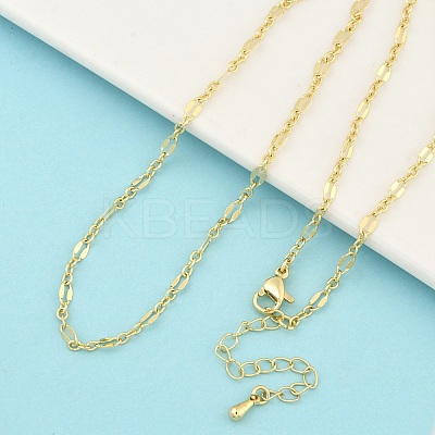 3MM Brass Dapped Chain Necklaces NJEW-P339-02B-G-1