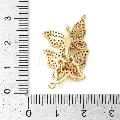 Brass Micro Pave Clear Cubic Zirconia Fold Over Clasps KK-G505-24A-G-1