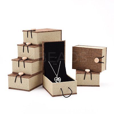 Rectangle Wooden Pendant Necklace Boxes  OBOX-N013-03-1
