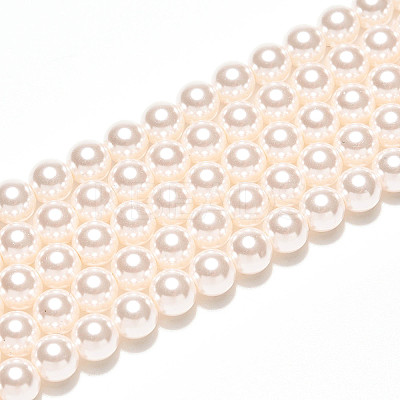 Baking Paint Pearlized Glass Pearl Bead Strands HY-N002-5mm-A11-1