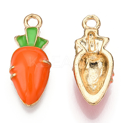 Light Gold Tone Alloy Enamel Pendants ENAM-N056-196-1
