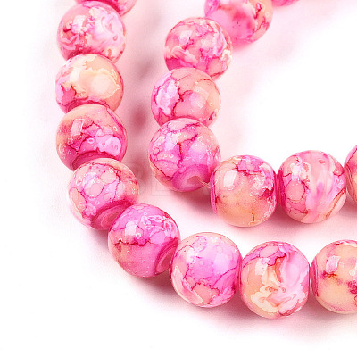 Baking Paint Glass Beads Strands DGLA-N003-10mm-A01-1