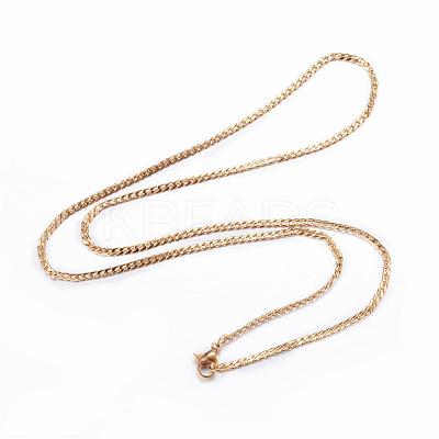 304 Stainless Steel Curb Chain Necklaces NJEW-P147-05G-1
