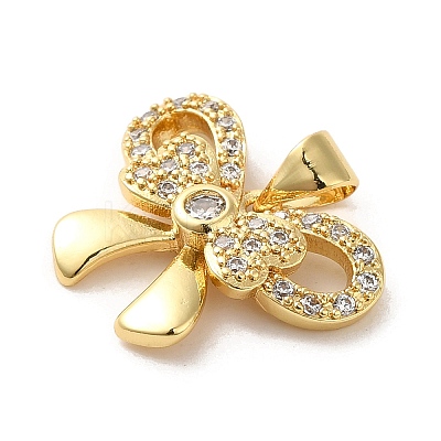 Rack Plating Brass Micro Pave Clear Cubic Zirconia Pendants KK-A206-05I-G-1