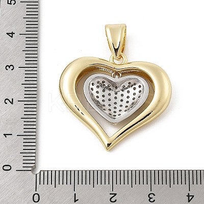 Brass Micro Pave Cubic Zirconia Pendants KK-U047-23G-02-1