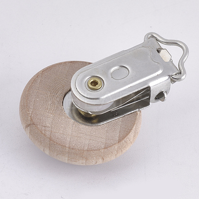 Beech Wood Baby Pacifier Holder Clips WOOD-T015-31-1