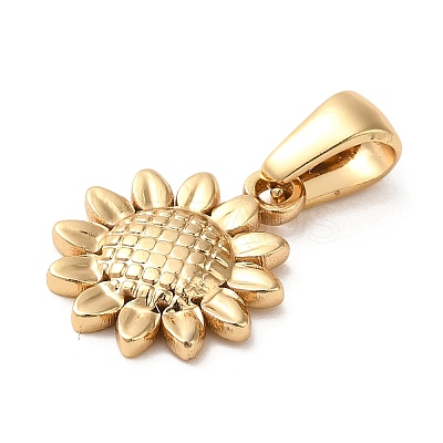 304 Stainless Steel Sunflower Charms STAS-L272-009G-1