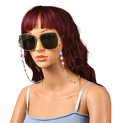 Glass Seed Beads Eyeglasses Chains AJEW-EH00383-02-1