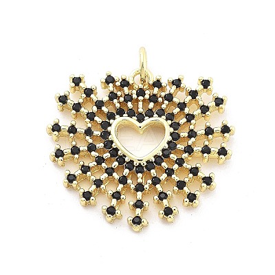 Brass Micro Pave Cubic Zirconia Pendants KK-Q006-35G-04-1