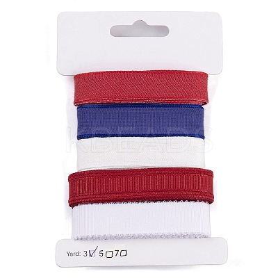 15 Yards 5 Styles Independence Day Polyester & Polycotton Ribbons Sets SRIB-A015-02C-03-1